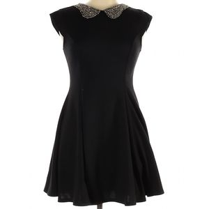 Black Dress with Silver Bead Collar